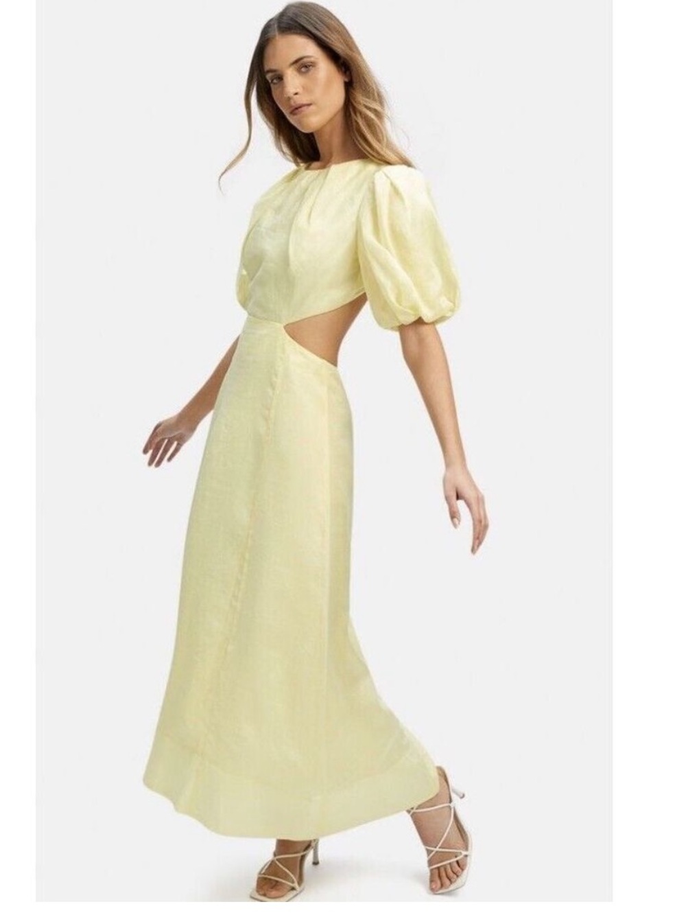 Bardot Malibu cutout back sunshine chic yellow maxi dress XL